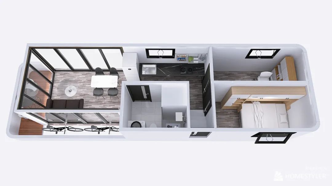 BOUNDLESS BOUNTY 3300, 2 bed, G. kitchen, bike store 3d design renderings