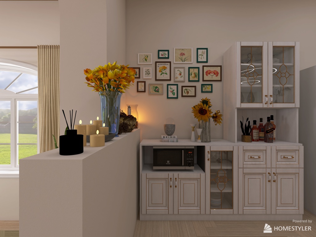 Italian Open Kitchen 3d design renderings