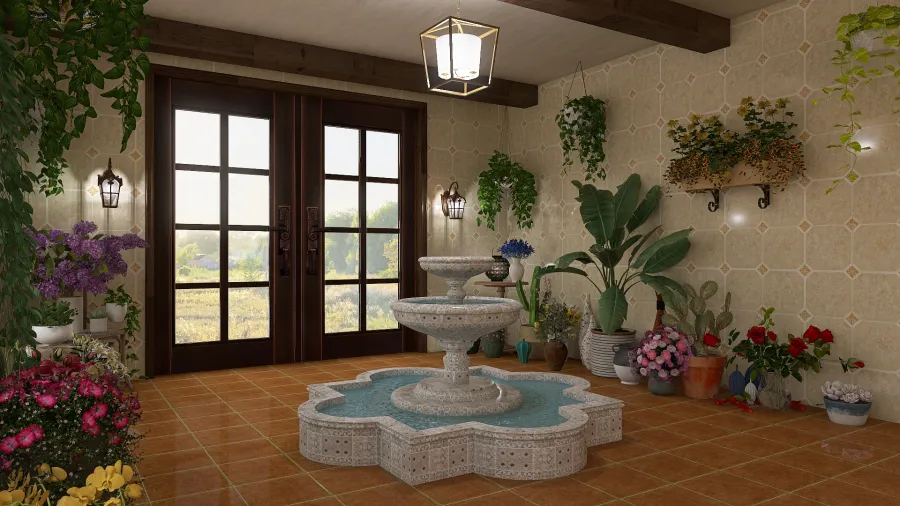 Mediterranian Room 3d design renderings