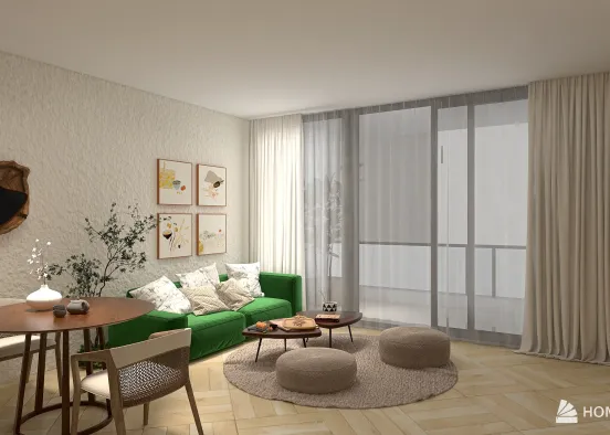 One-room apartment Design Rendering