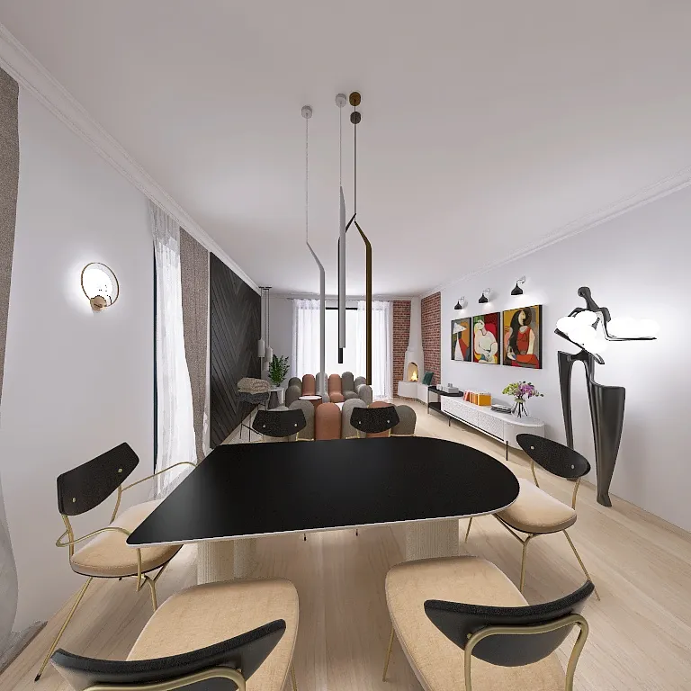 Contemporary Scandinavian Apartment 3d design renderings