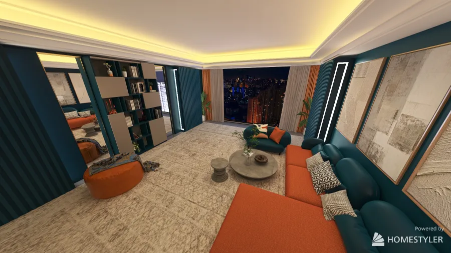 Cozy Reading Room 3d design renderings