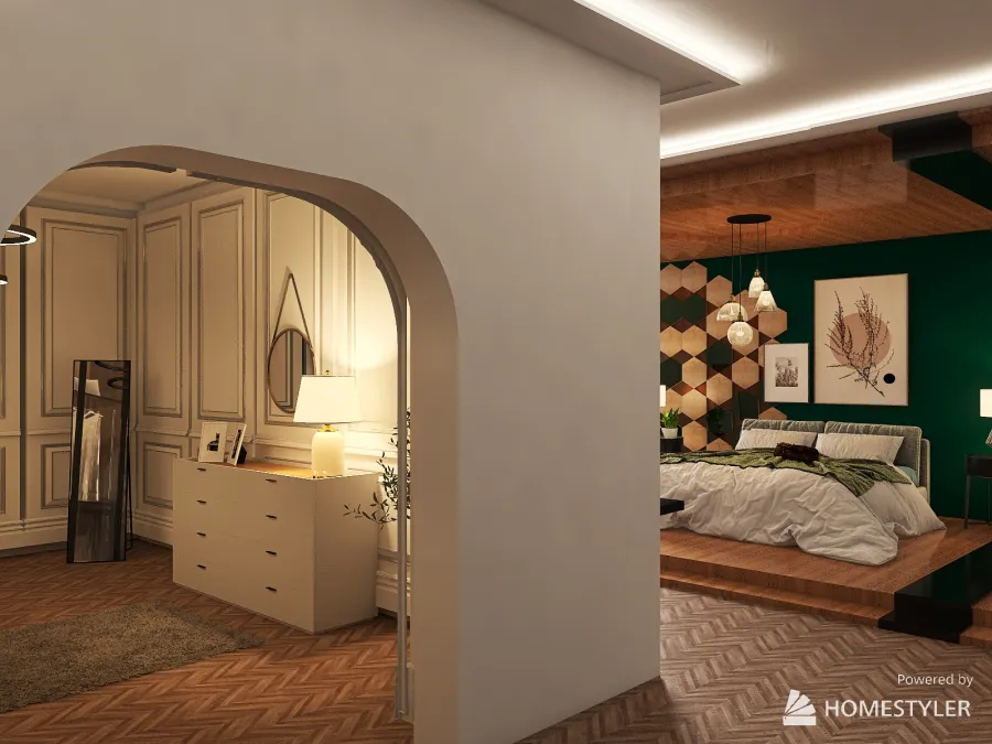 luxury bed room 3d design renderings