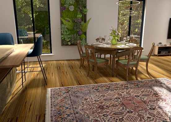 Appartamento con collezione tappeti annodati a mano Design Rendering