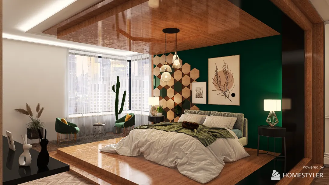 luxury bed room 3d design renderings