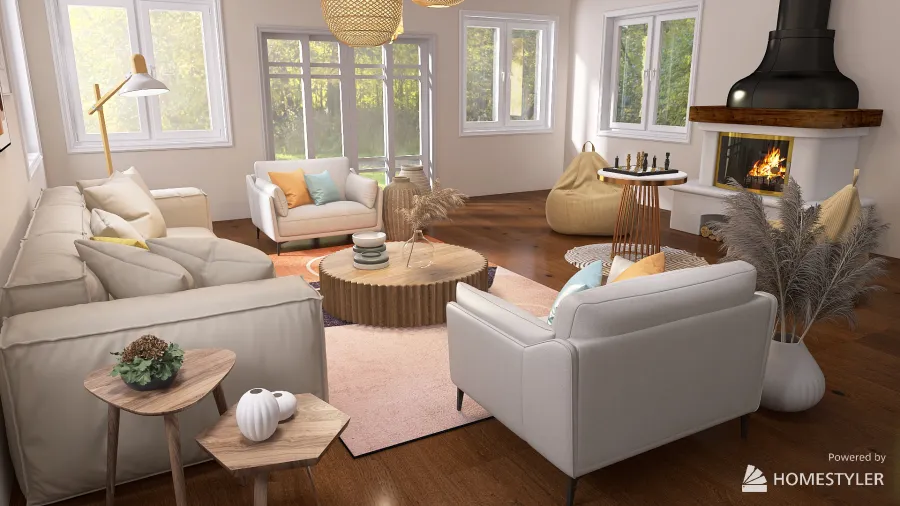 the perfect open living room 3d design renderings