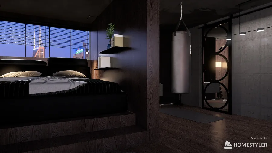 introvertic glass bedroom 3d design renderings