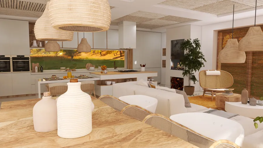 Salón comedor 3d design renderings