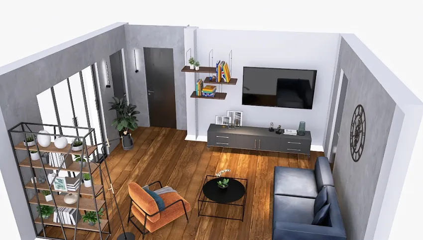 Industrial living room design 3d design picture 20.57
