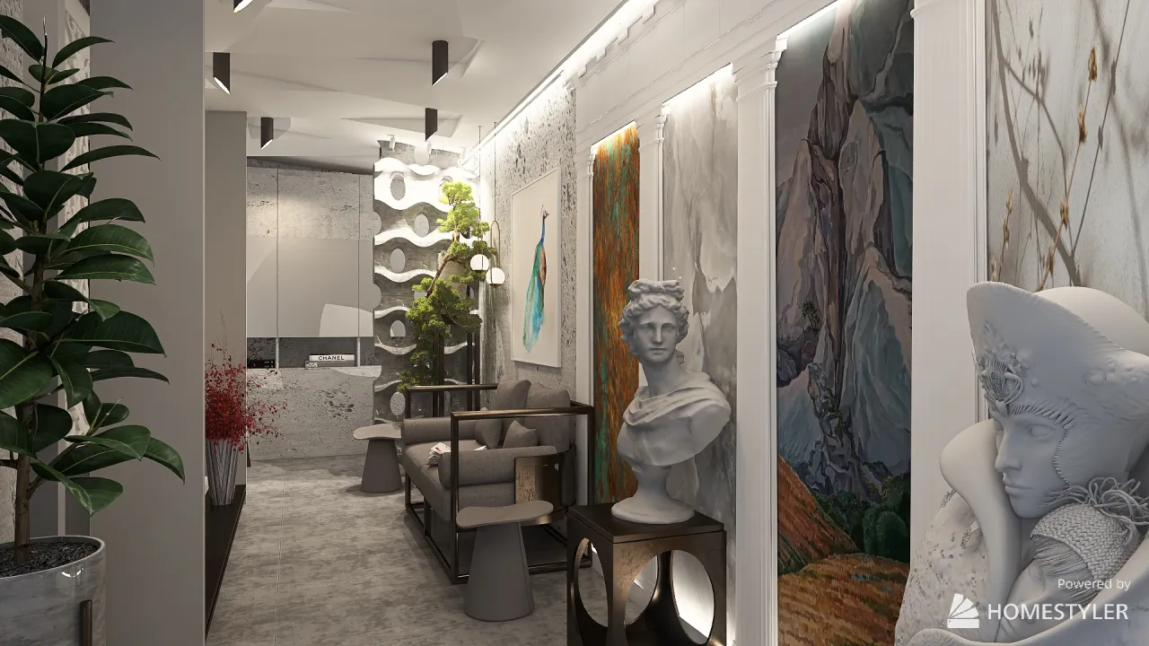 salon-studio decor and art ＂LeM＂ 3d design renderings