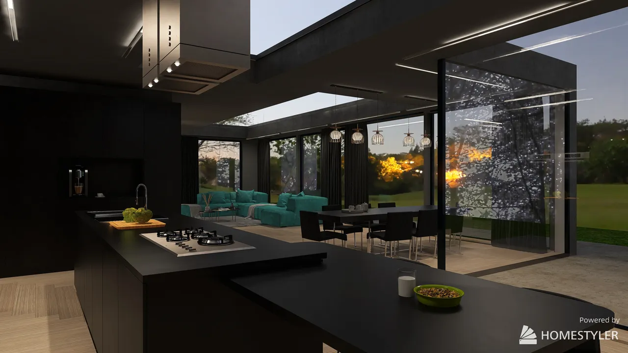 Open kitchen 3d design renderings