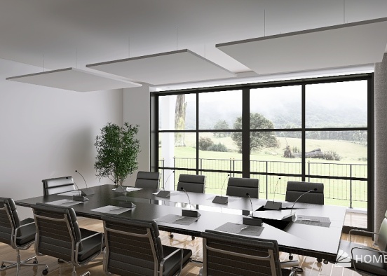 GREY OFFICE with 1200*600mm ceiling rafts for render Design Rendering