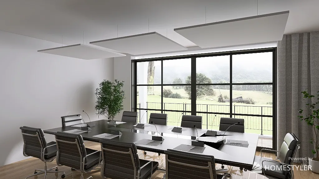 GREY OFFICE with 1200*600mm ceiling rafts for render 3d design renderings