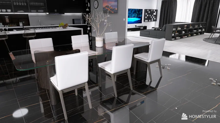 Cucina Aperta 3d design renderings