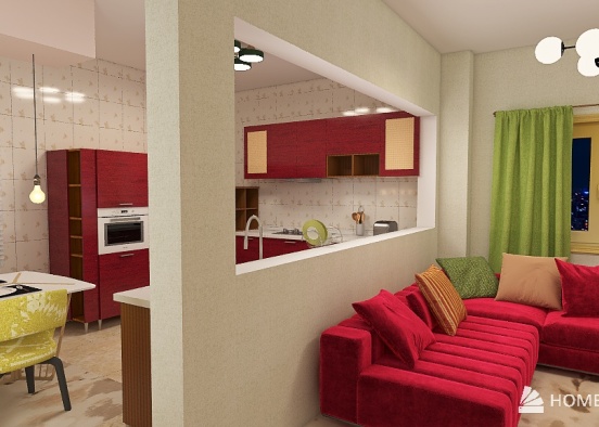 A small apartment for 2 students Design Rendering