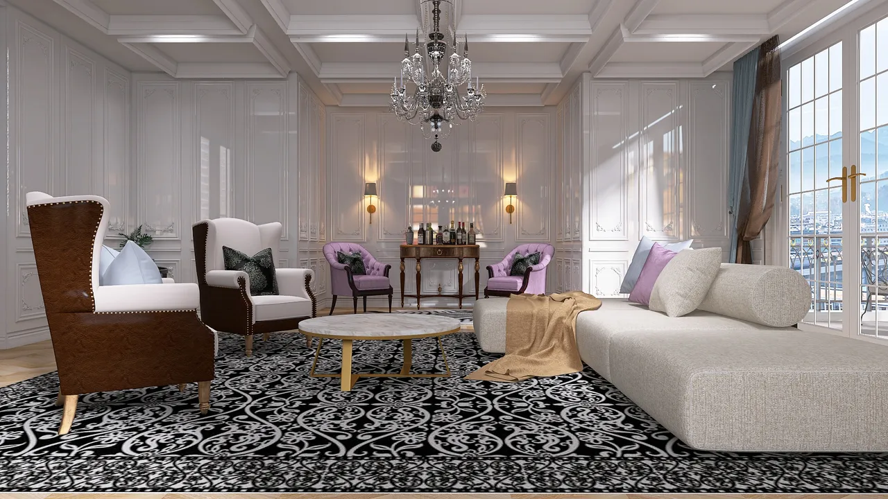 Modern French Interior 3d design renderings