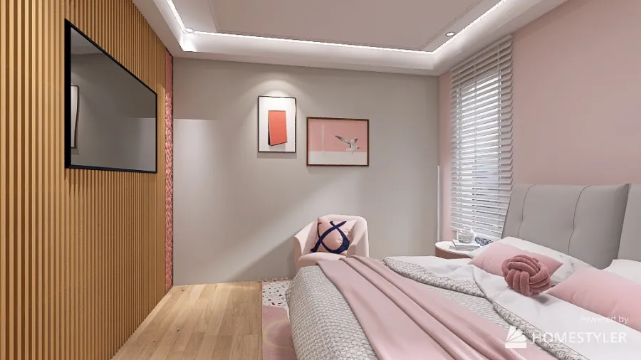 Quarto menina - girl bedroom 3d design renderings