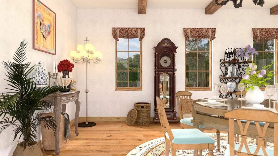 French Country Interior 3d design renderings