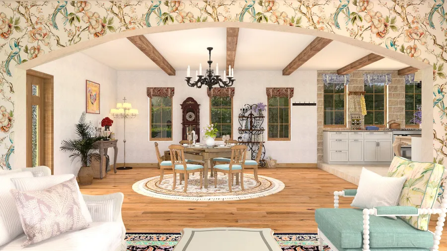 French Country Interior 3d design renderings