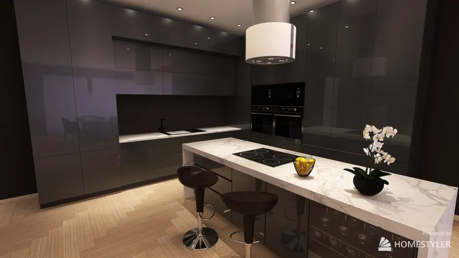 Open kitchen 2 3d design renderings