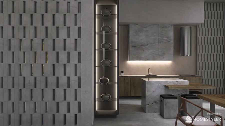 Open kitchen 3d design renderings