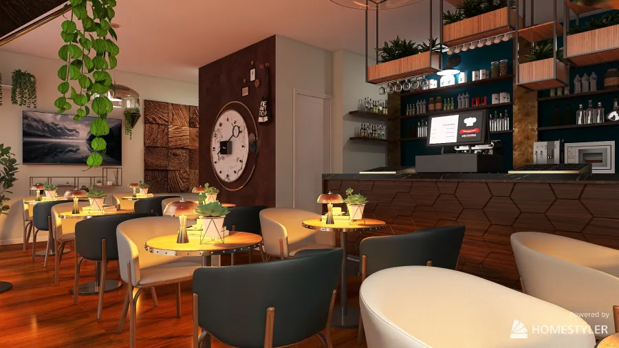 Bar caffetteria 3d design renderings