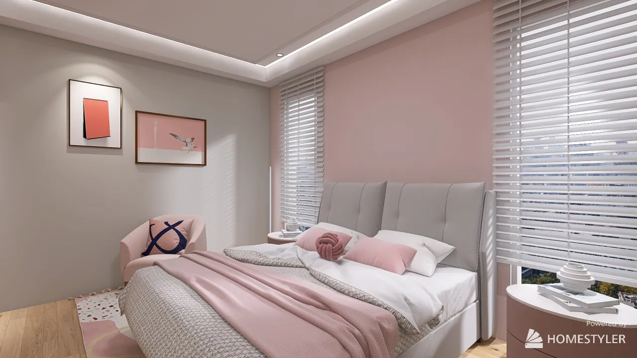 Quarto menina - girl bedroom 3d design renderings