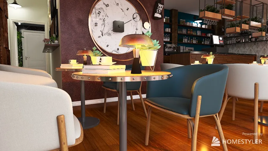 Bar caffetteria 3d design renderings