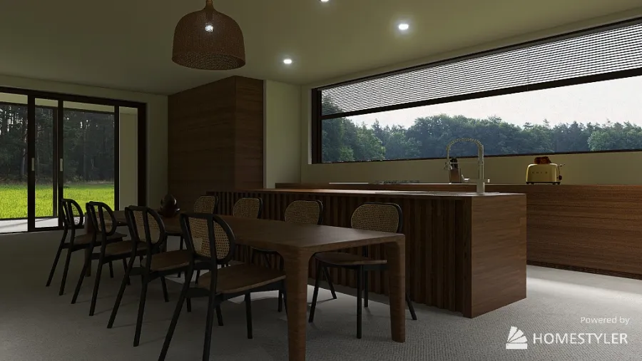 Kitchen living room 3d design renderings