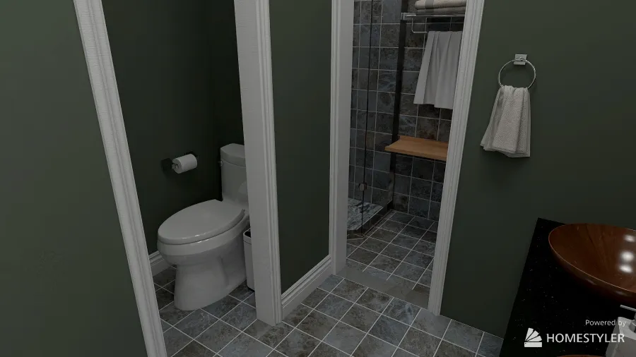 Bunk Bathroom 3d design renderings