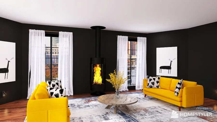COLORFUL SPRING/WINTER LIVING ROOM 3d design renderings