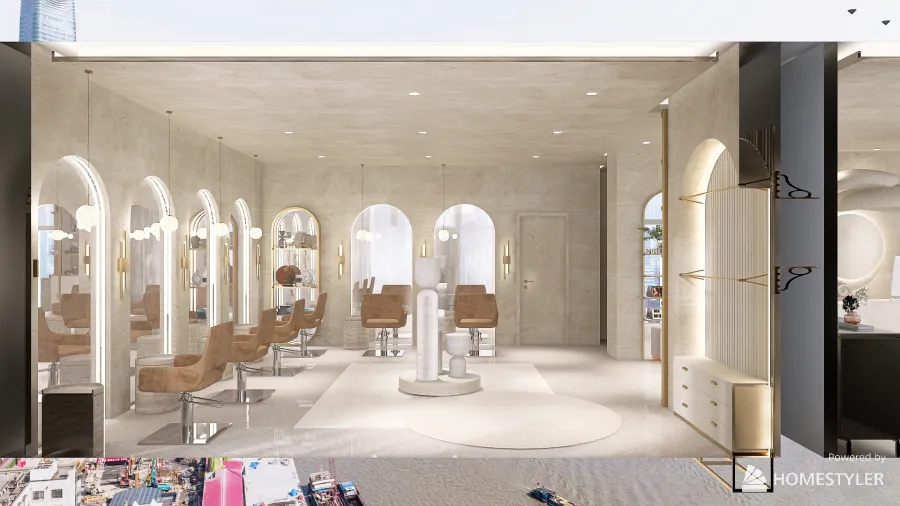Beauty & Hair Salon 3d design renderings
