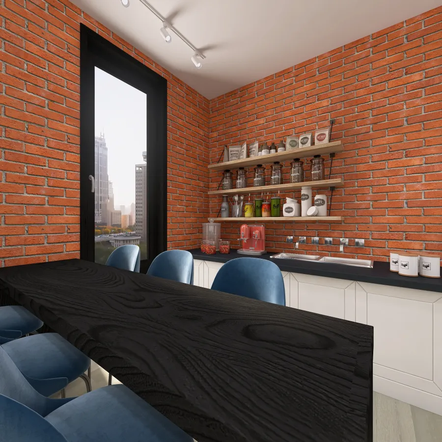 Kitchen, Lounge 3d design renderings