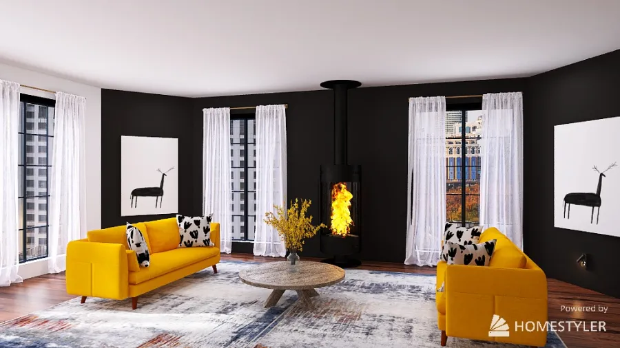 COLORFUL SPRING/WINTER LIVING ROOM 3d design renderings