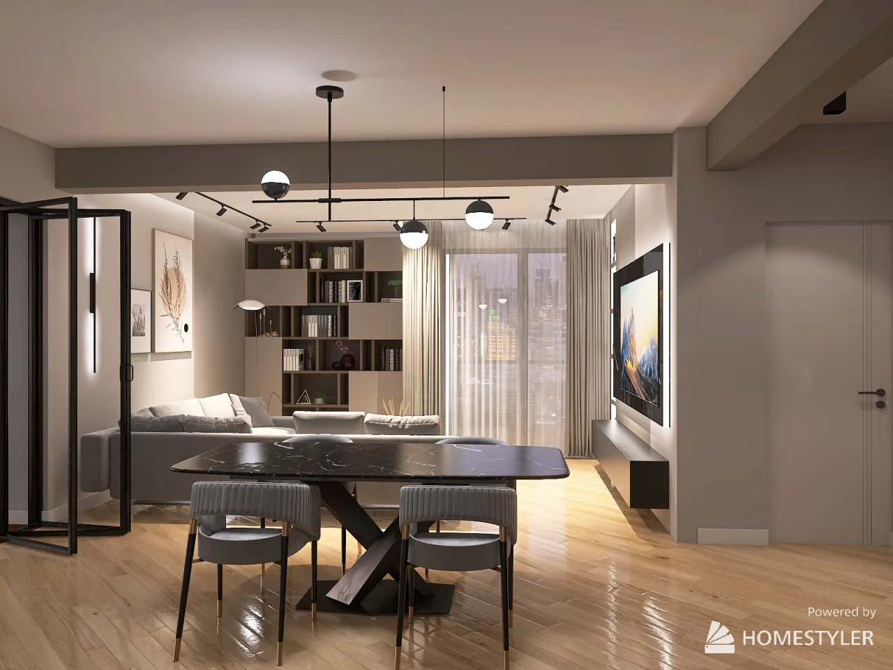 LivingDiningRoom 3d design renderings