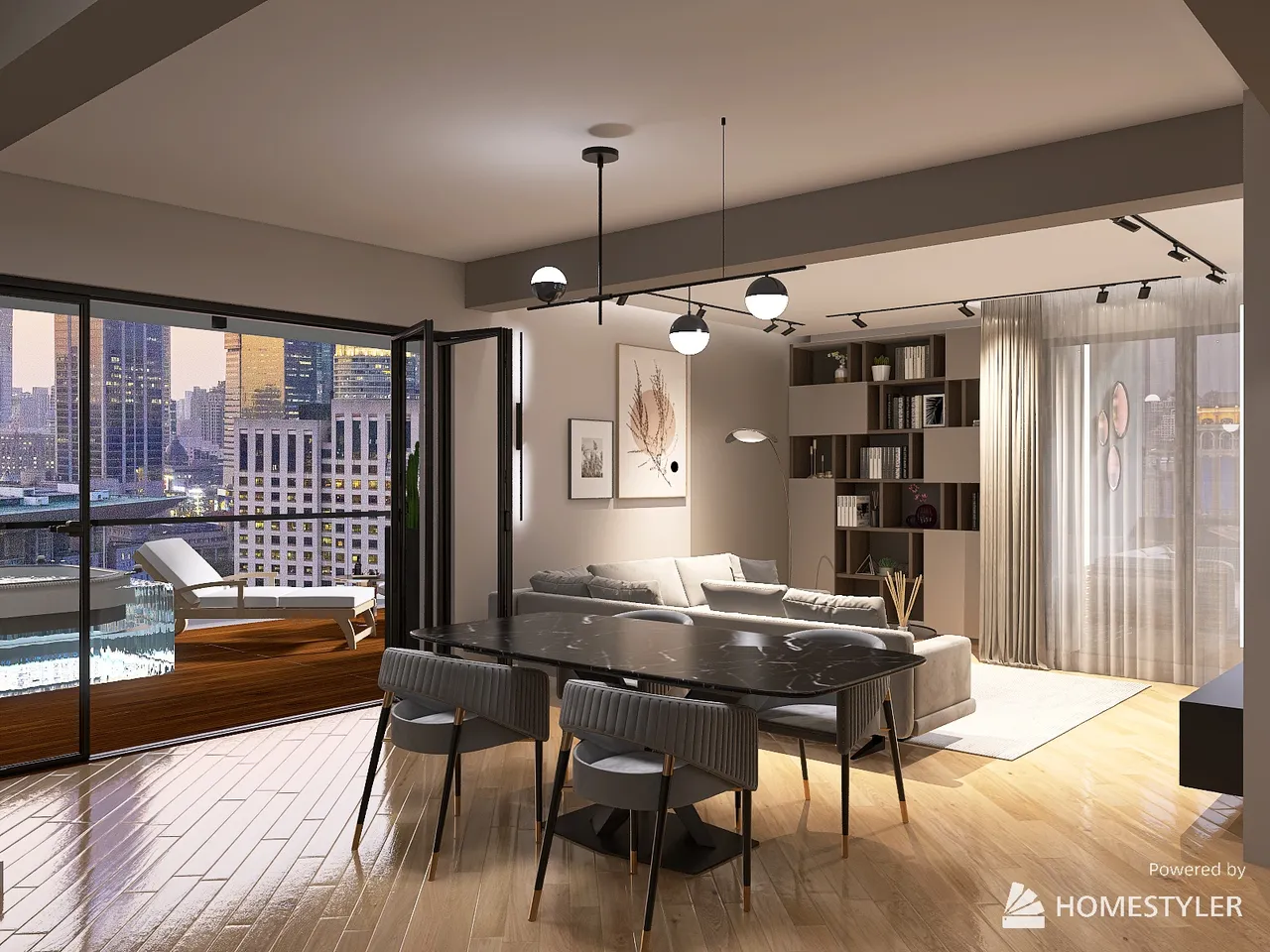 LivingDiningRoom 3d design renderings