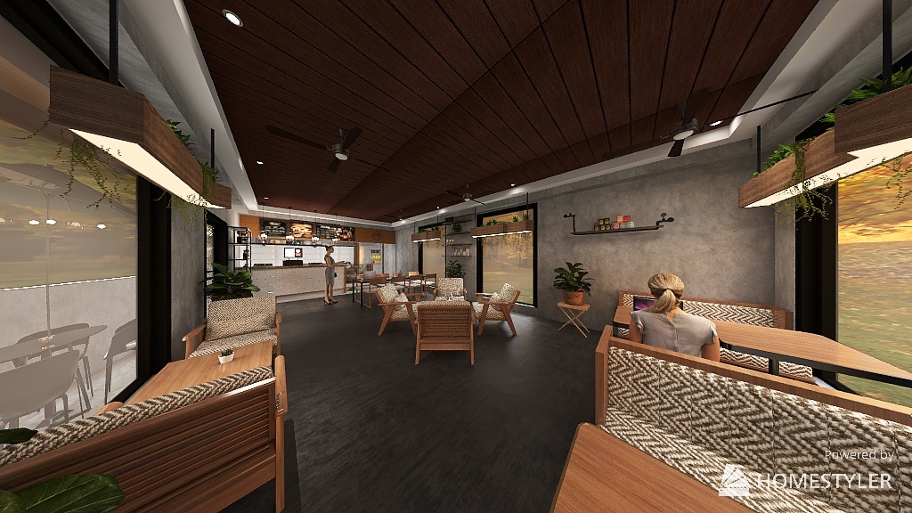 Hybrid Cafe Contest 3d design renderings
