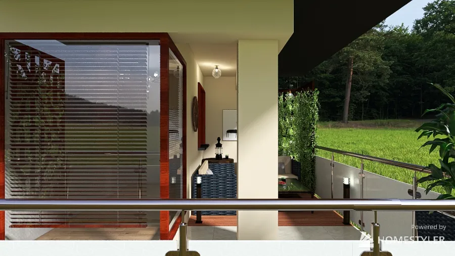 Taras/balkon w bloku 3d design renderings