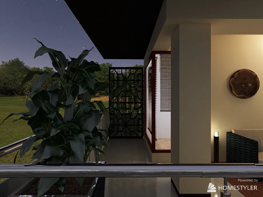 Taras/balkon w bloku 3d design renderings