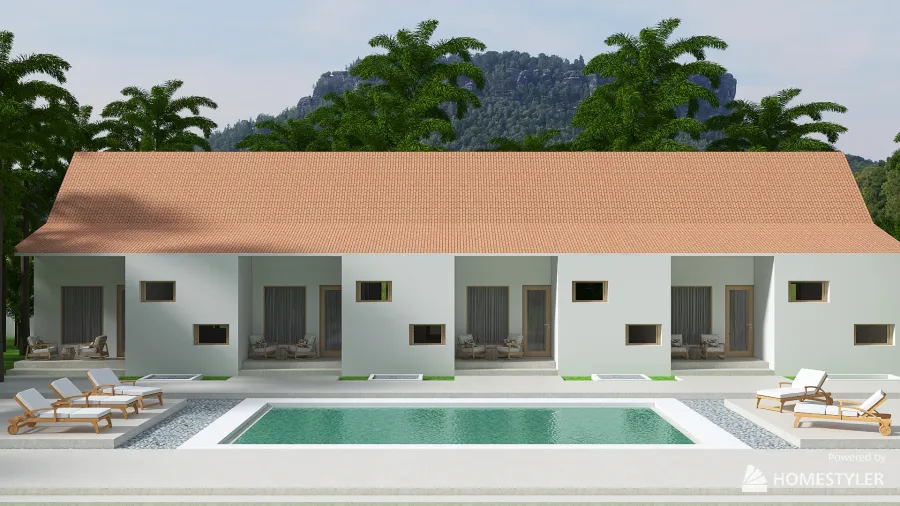 Villa in Bali 3d design renderings