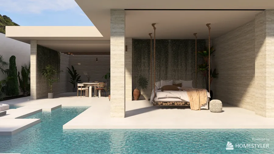 188 Sqm Holiday luxury rammed earth house 3d design renderings