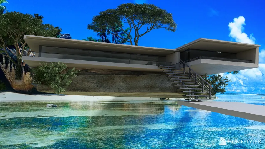 Island house 3d design renderings