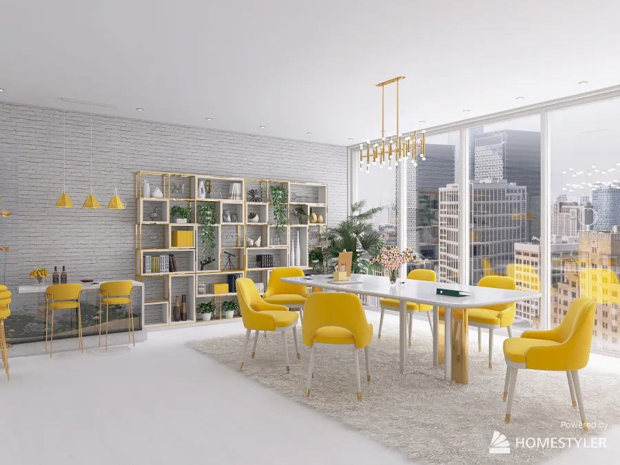 Солнечный офис 3d design renderings
