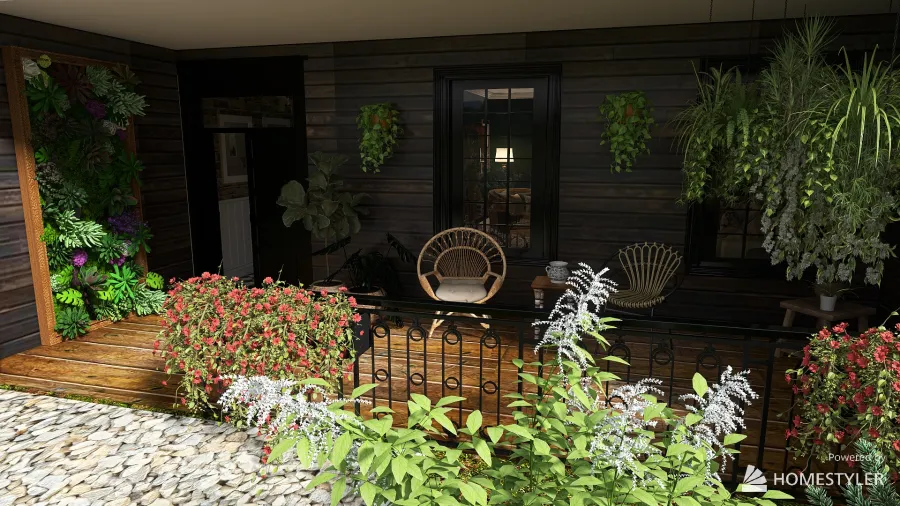 Rammed Earth house for web 3d design renderings