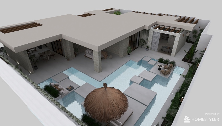 188 Sqm Holiday luxury rammed earth house 3d design picture 188.55