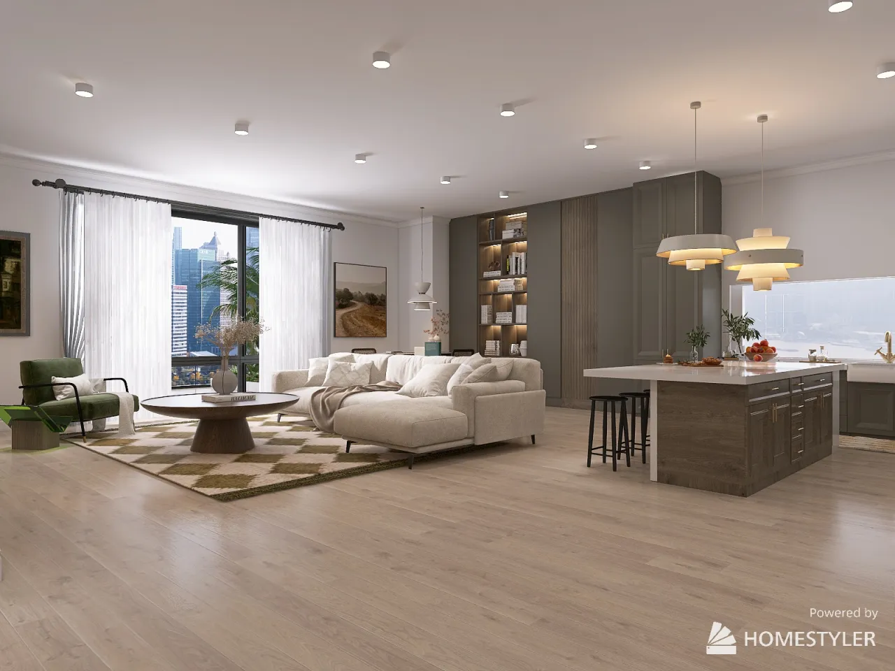 LivingDiningRoom 3d design renderings