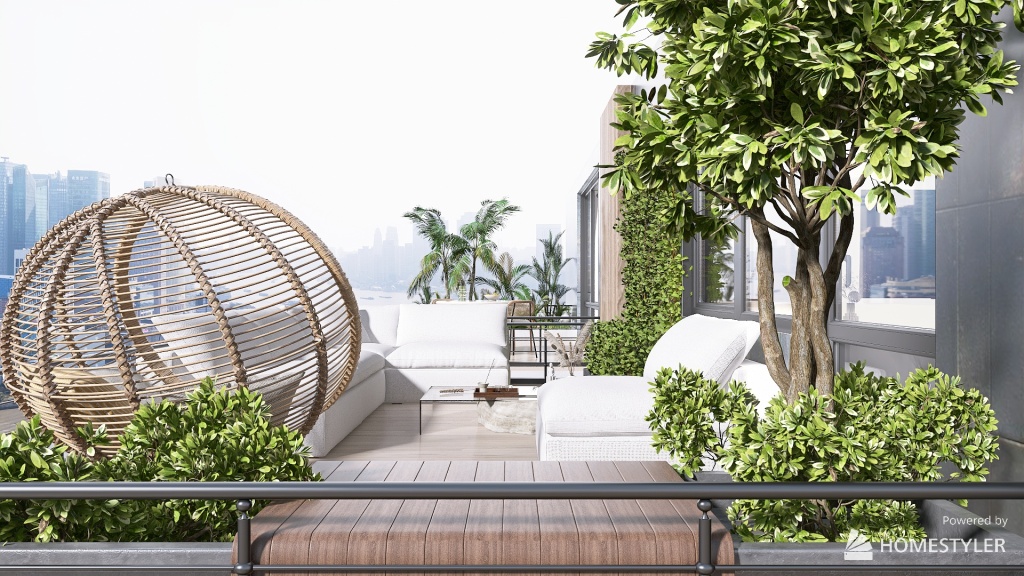 Olive green apartment 3d design renderings