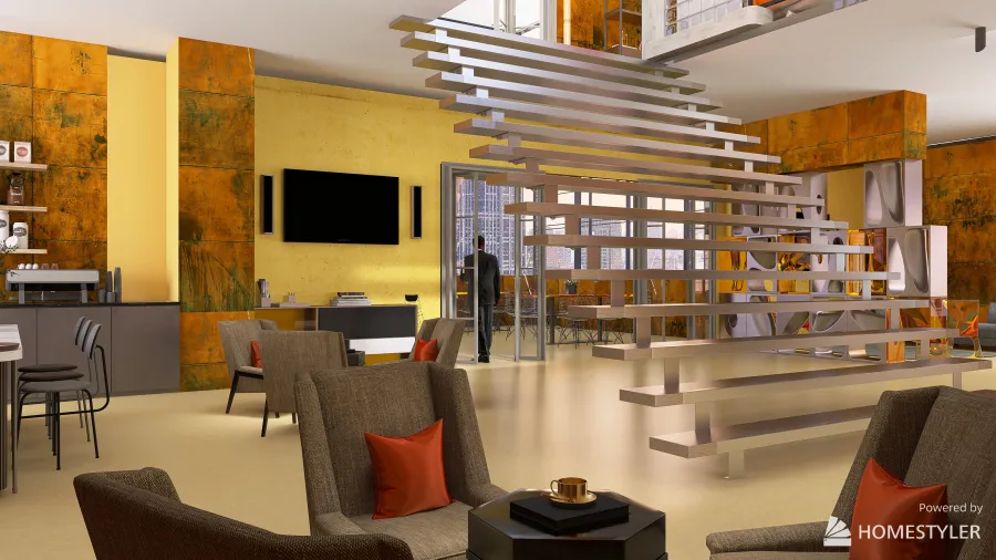 Cafe& Lounge 3d design renderings