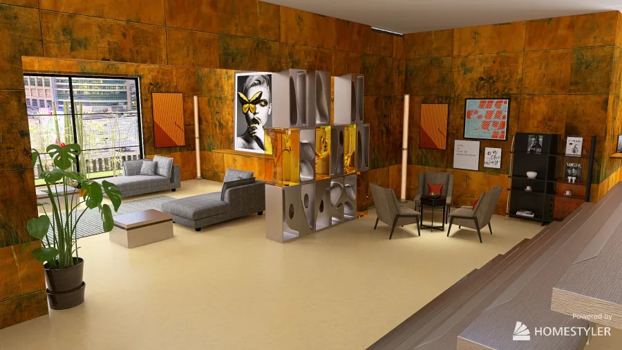 Cafe& Lounge 3d design renderings