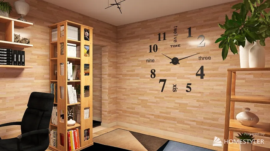 Office + Bedroom 3d design renderings